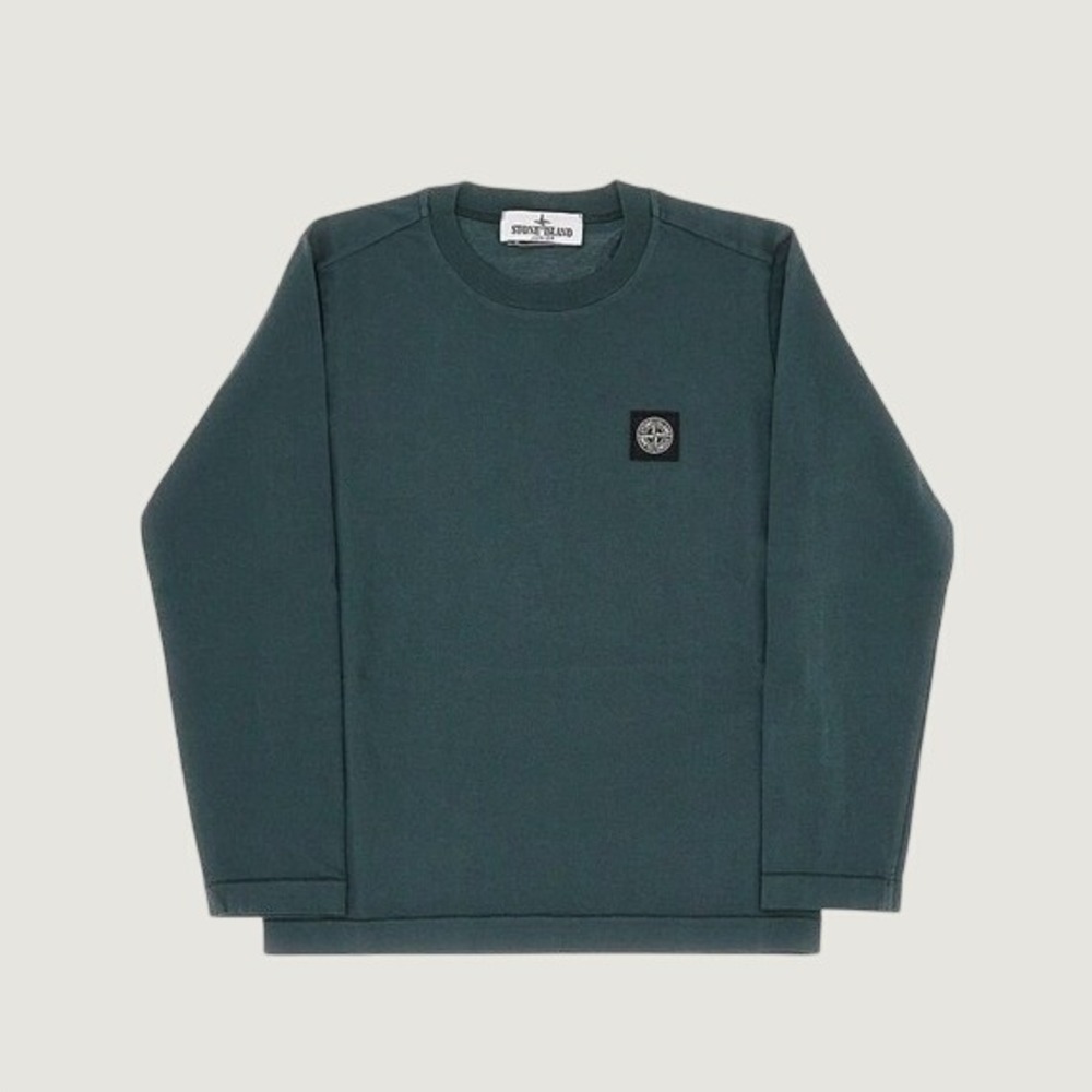 Stone Island Long Sleeve T-Shirt Compass Patch Green Medium
